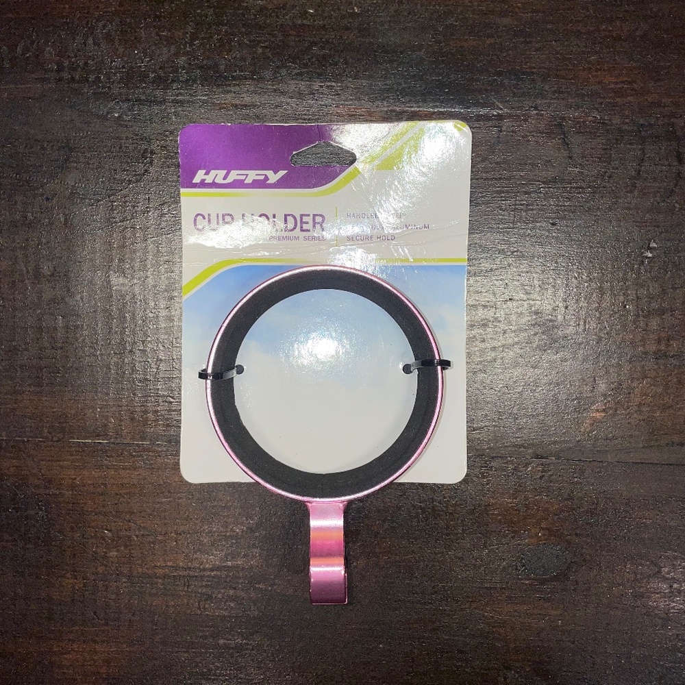 Huffy Pink Aluminum Handlebar Clip Bar Mount Bike Drink Holder Cup Holder‎